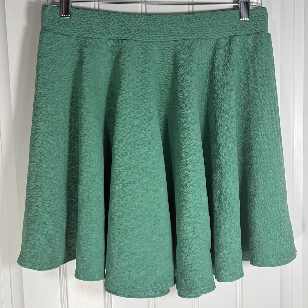 Moxeay Green Textured Circle Skater Skirt Women's XL